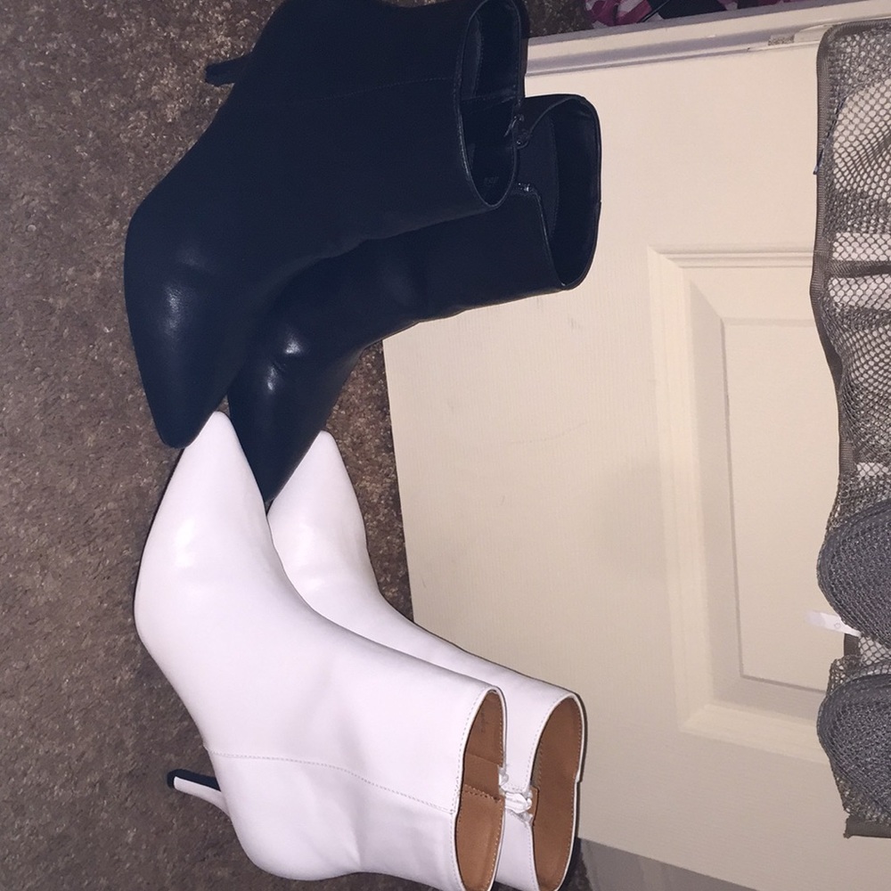 Two pairs high-heeled booties. Size 8